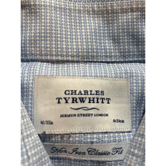 Charles Tyrwhitt Lot of 3 Men Size 16/33in Blue Plaid Non Iron Classic Fit Shirt - Picture 8 of 15